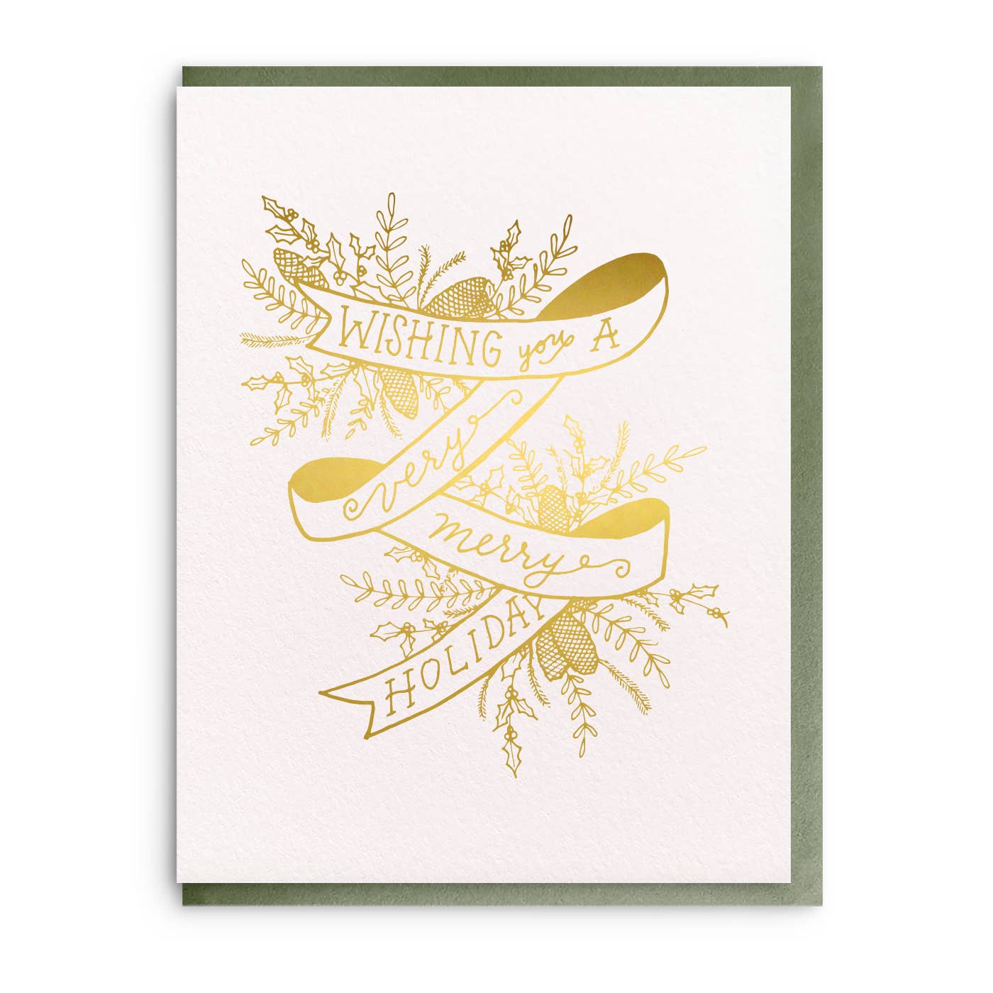 Holiday Ribbon Foil Greeting Card