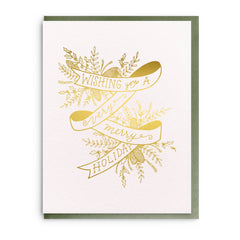 Holiday Ribbon Foil Greeting Card