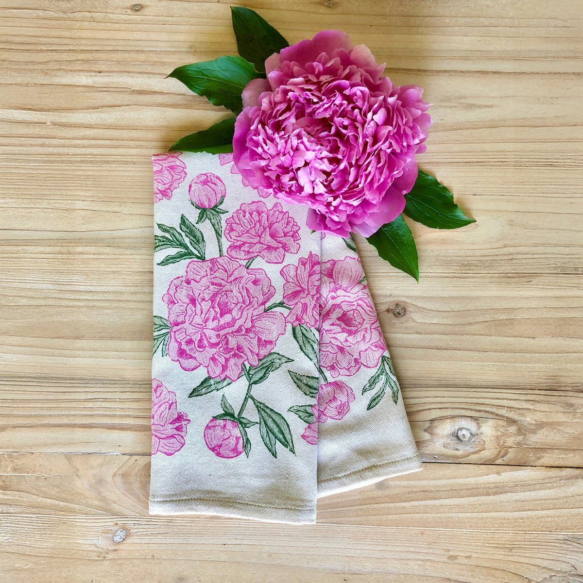 Peony Pattern Kitchen Towel