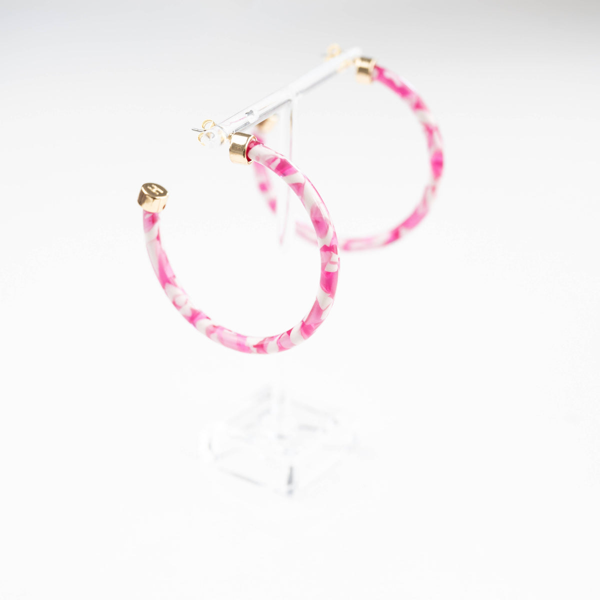 Pink Confetti Hoop Earrings