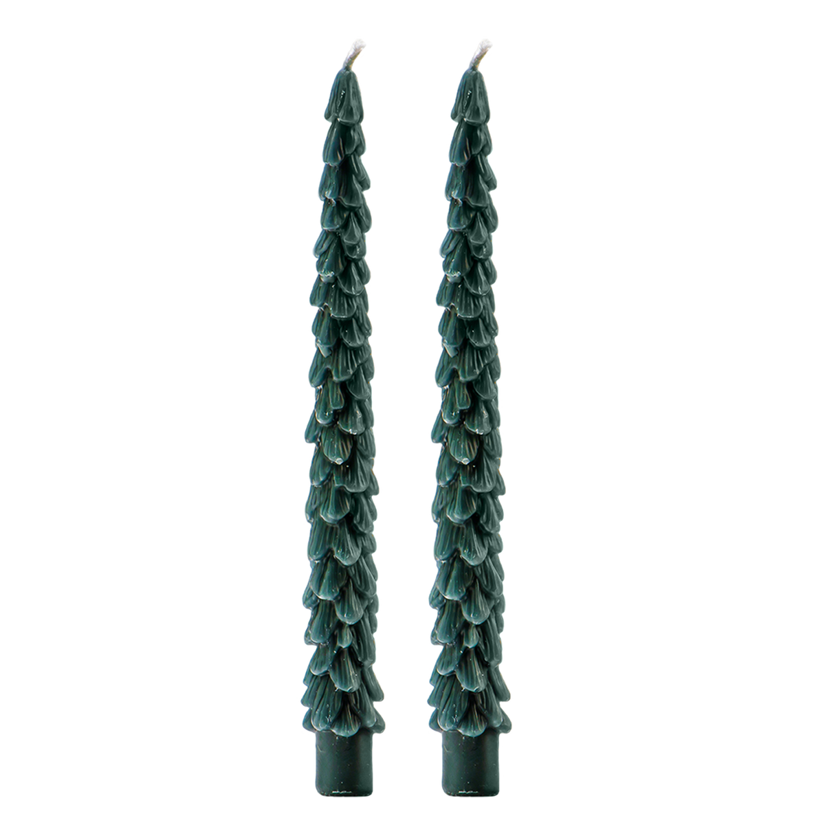 Green Tree Taper Candles Set