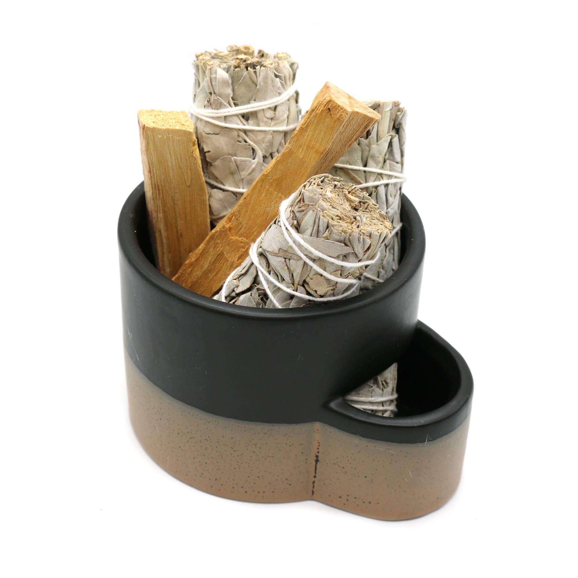 Ceramic Sage Burner with Match Slot