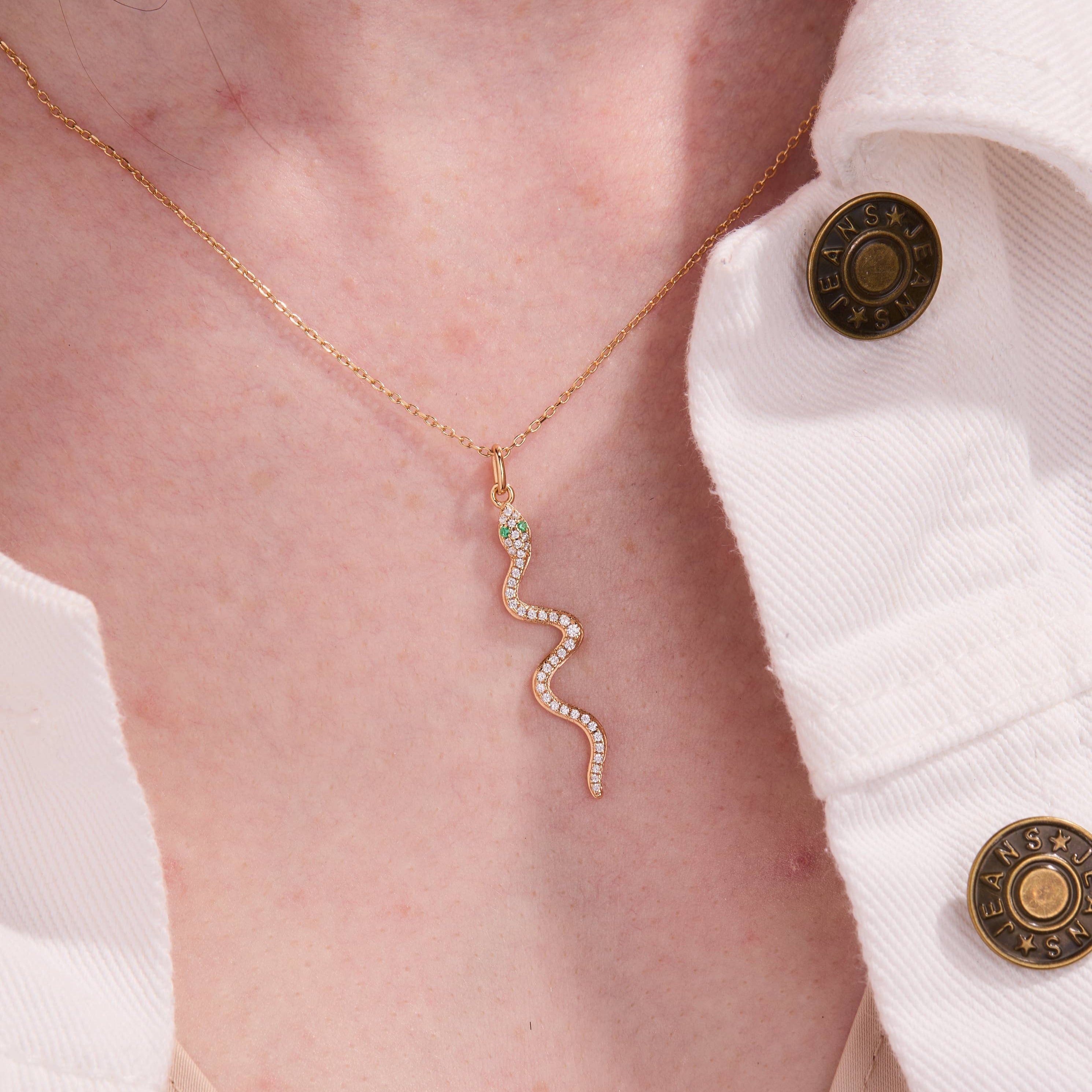 Snake Gold Pendant with chain