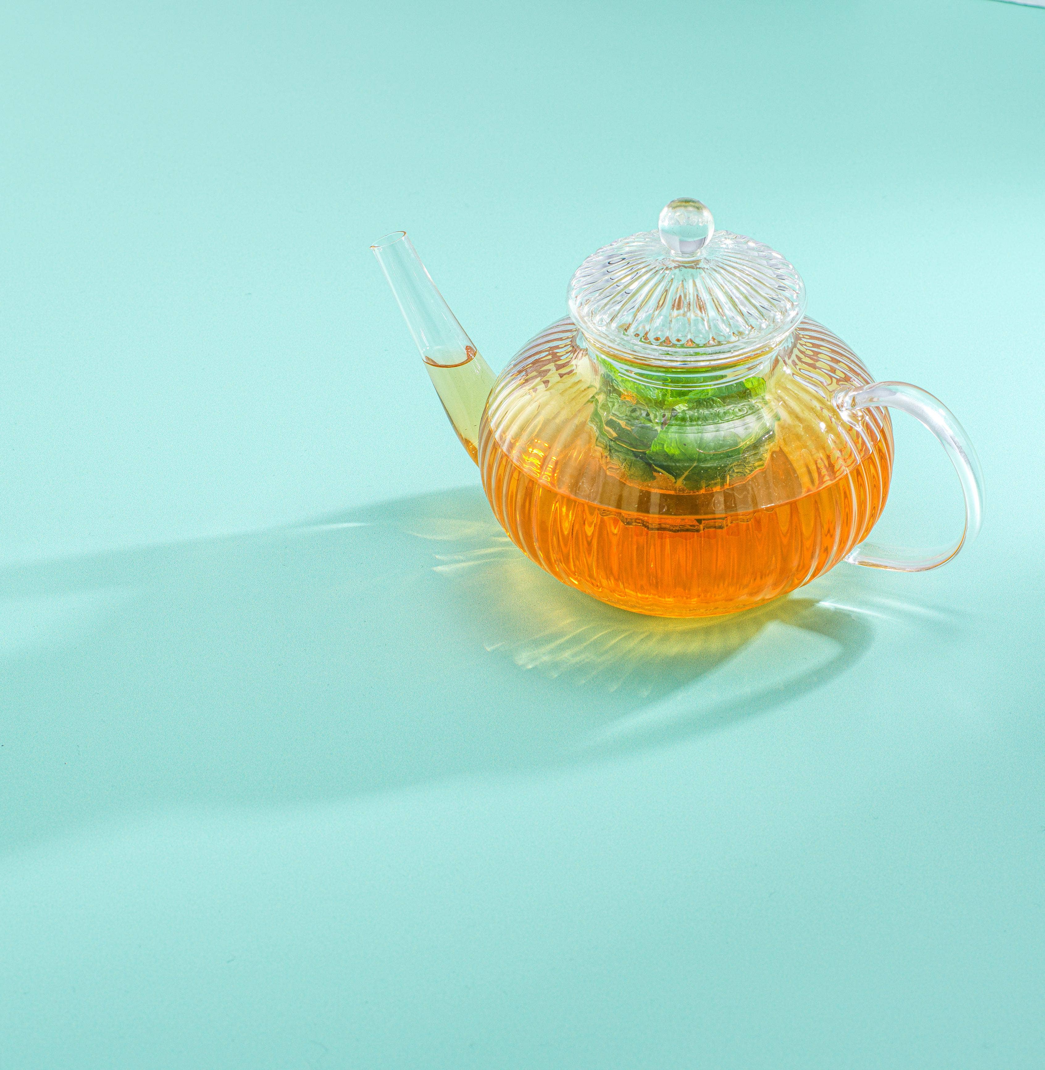 Fluted Glass Teapot with Tea Infuser