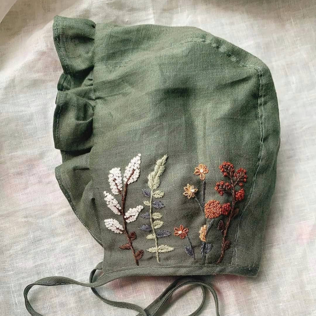 Vivian Embroidered Baby Sun Bonnet