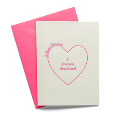 Je t'aime Dear Friend Card