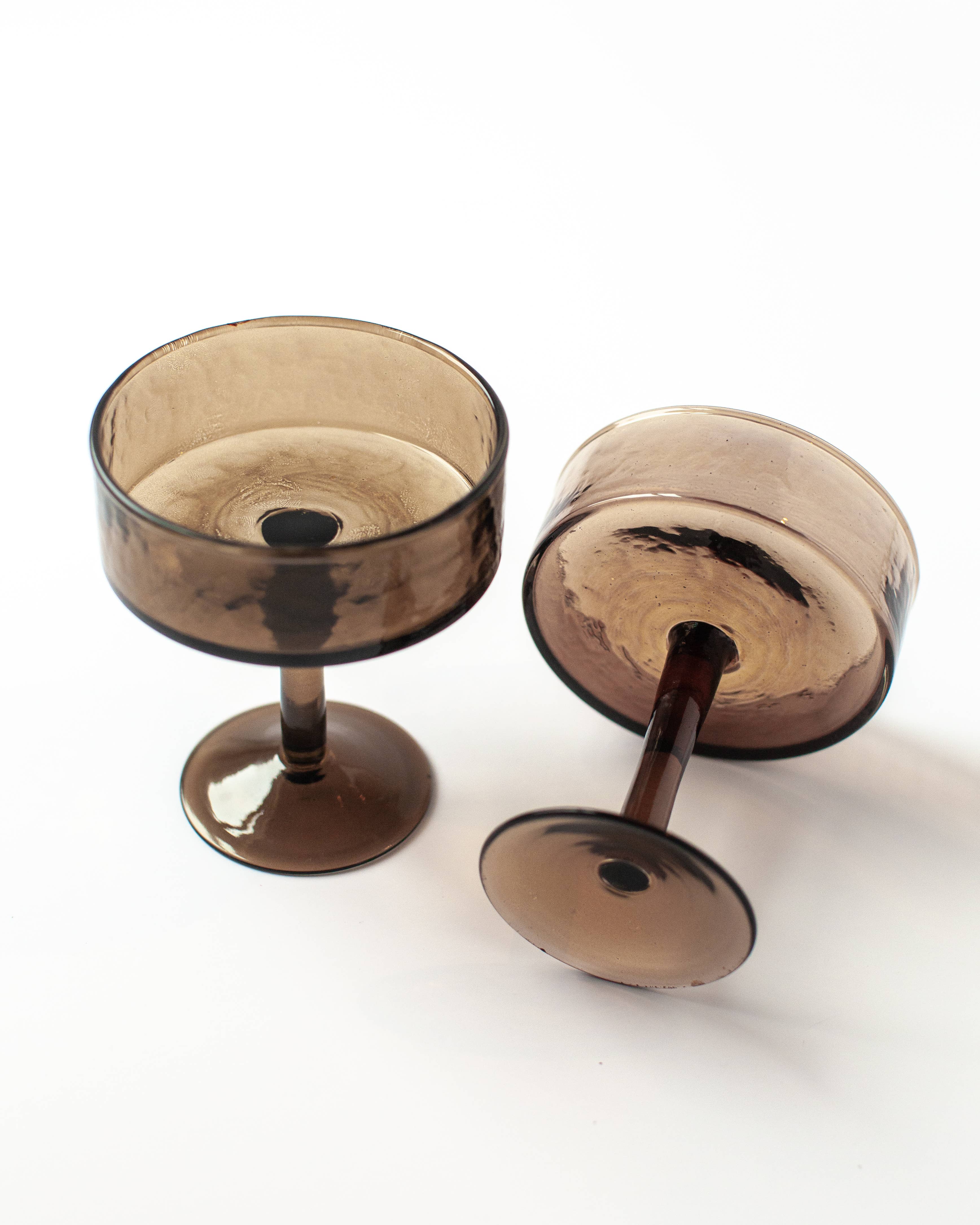 Handblown Hammered Coupe Glasses