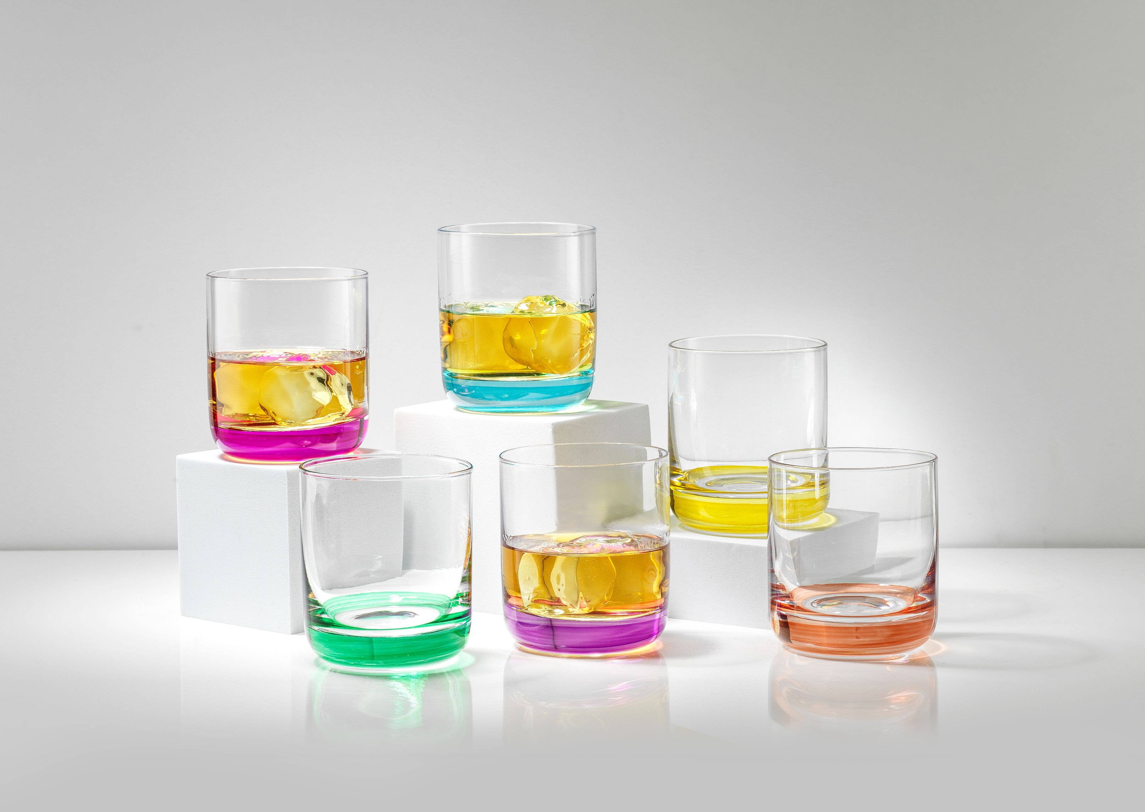 Hue Colored Whiskey Tumbler Set