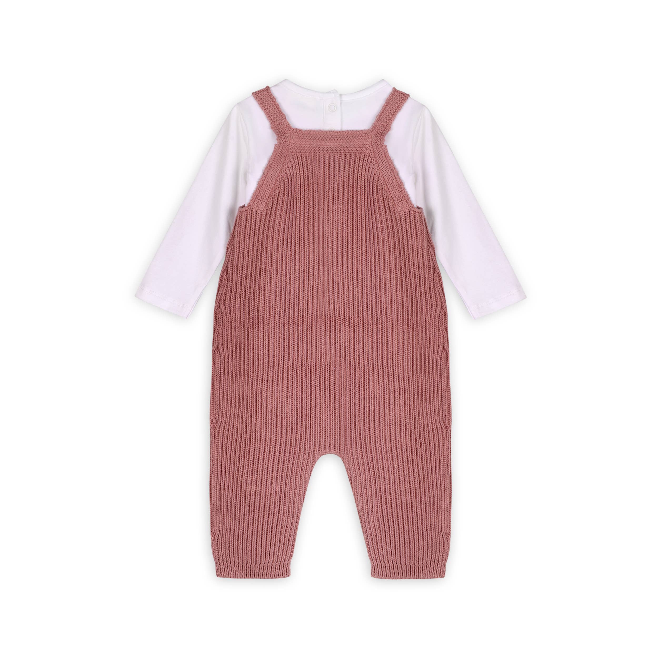 Sweet Bow Embroidered Sweater Knit Baby Jumpsuit