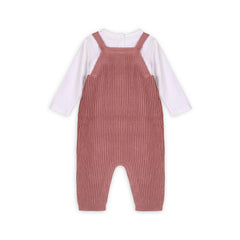 Sweet Bow Embroidered Sweater Knit Baby Jumpsuit