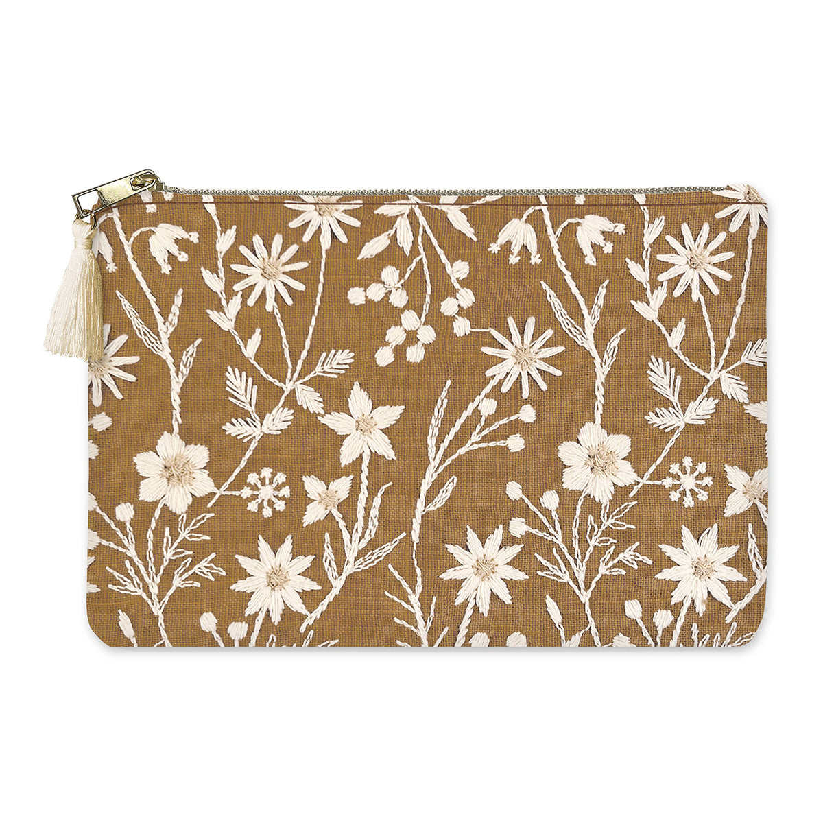 Embroidered Chamomile Pouch