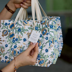 Indigo Block Printed Gift Bags