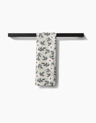 Painted Spring Flowers Tea Towel