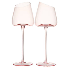 Blush Slant Wine Glass Set