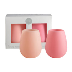 Fegg Silicone Stemless Wine Glasses - Flamingo Set