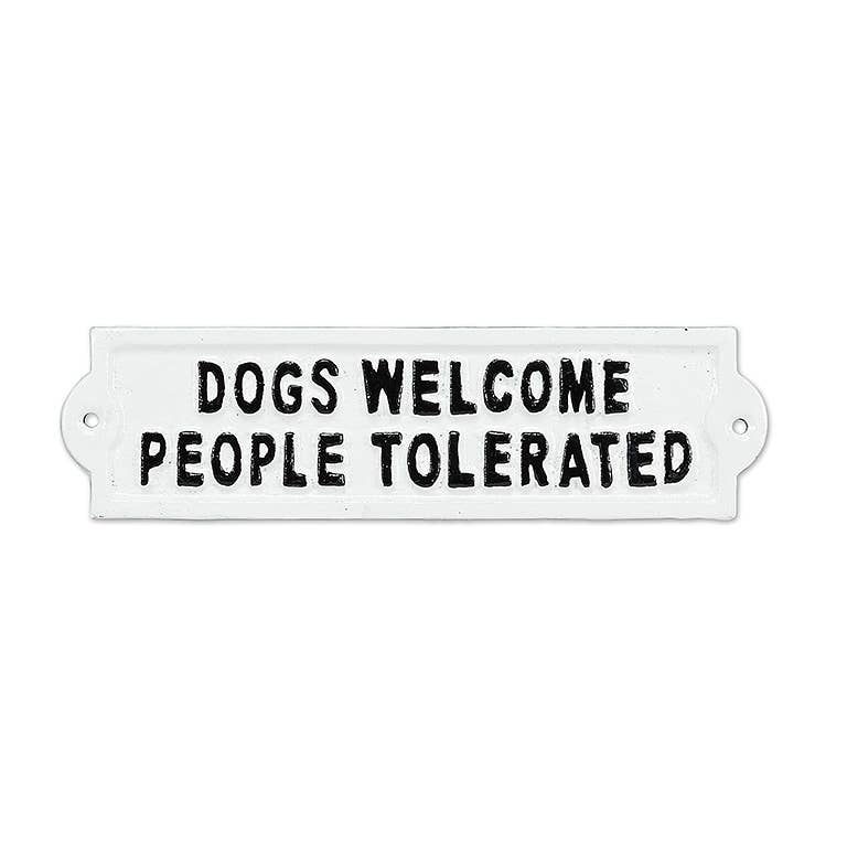 Dogs Welcome Cast Iron Sign