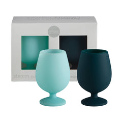 Stemm Silicone Unbreakable Wine Glasses - Mist Set