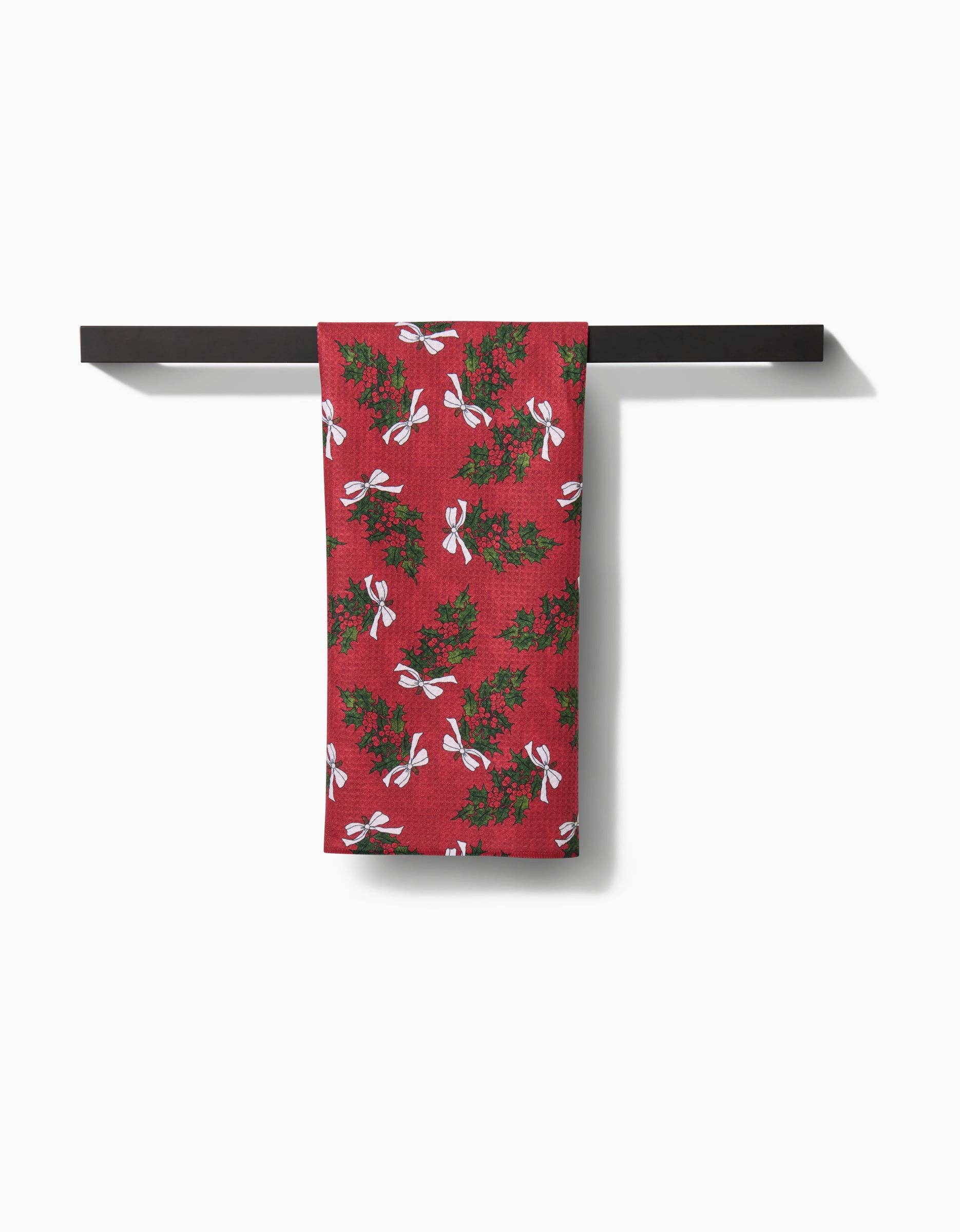 Christmas Berry Bow Kitchen Towel