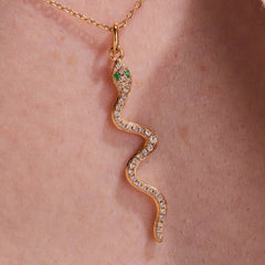 Snake Gold Pendant with chain