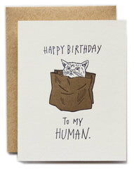 Happy Birthday To My Human Cat Card