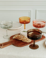 Handblown Hammered Coupe Glasses