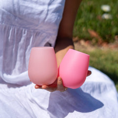 Fegg Silicone Stemless Wine Glasses - Flamingo Set