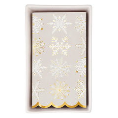 Snowflakes Guest Towels with Ceramic Tray