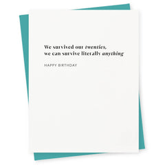 Survived Our Twenties Card