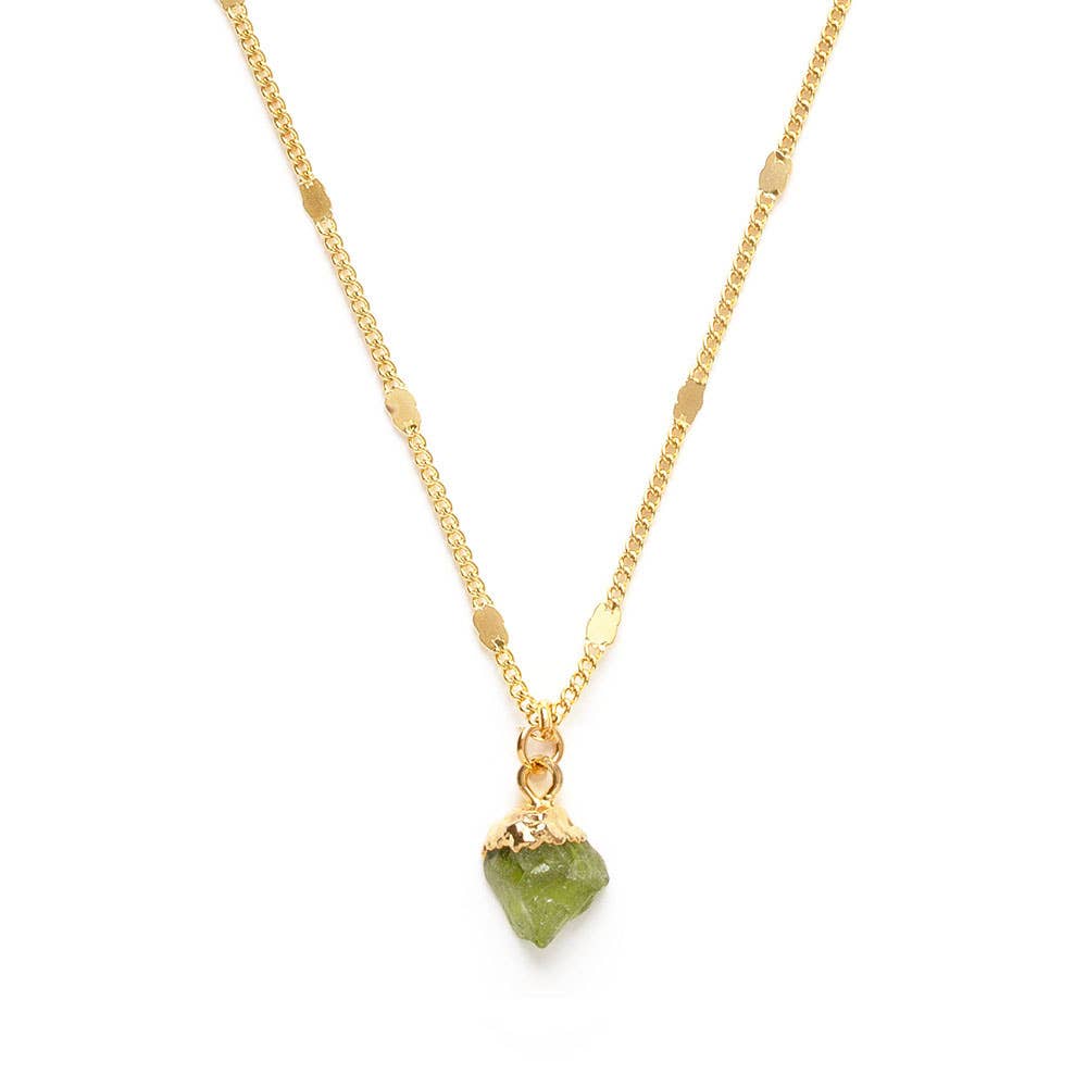 Raw Cut Gemstone Necklace