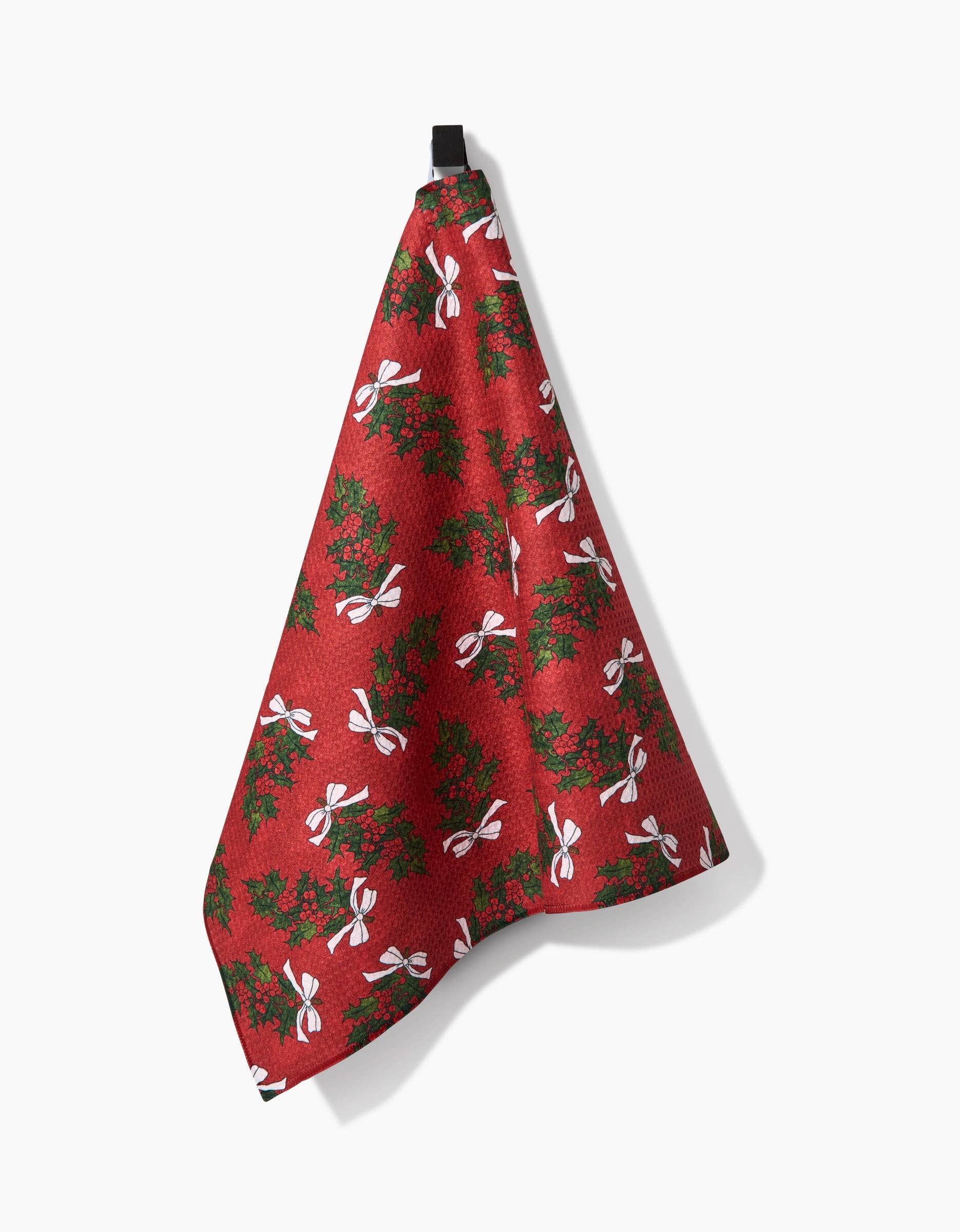 Christmas Berry Bow Kitchen Towel
