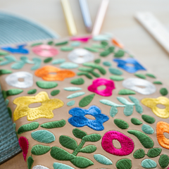 Spring Garden Embroidered Journal Notebook
