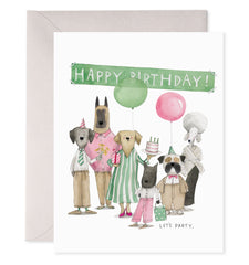 Dog Party Birthday Card