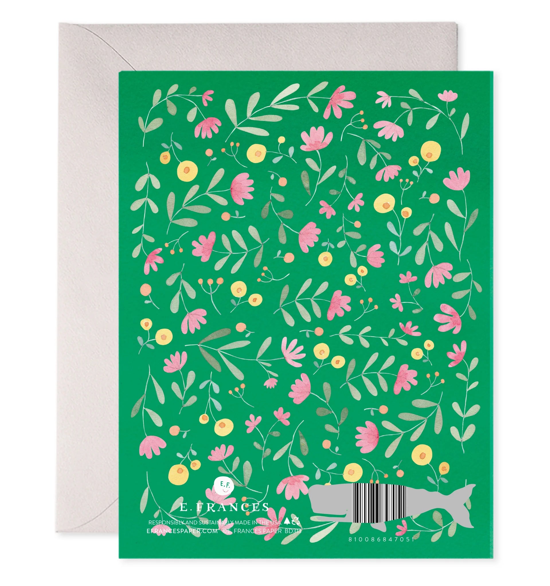 Green Floral Birthday Card