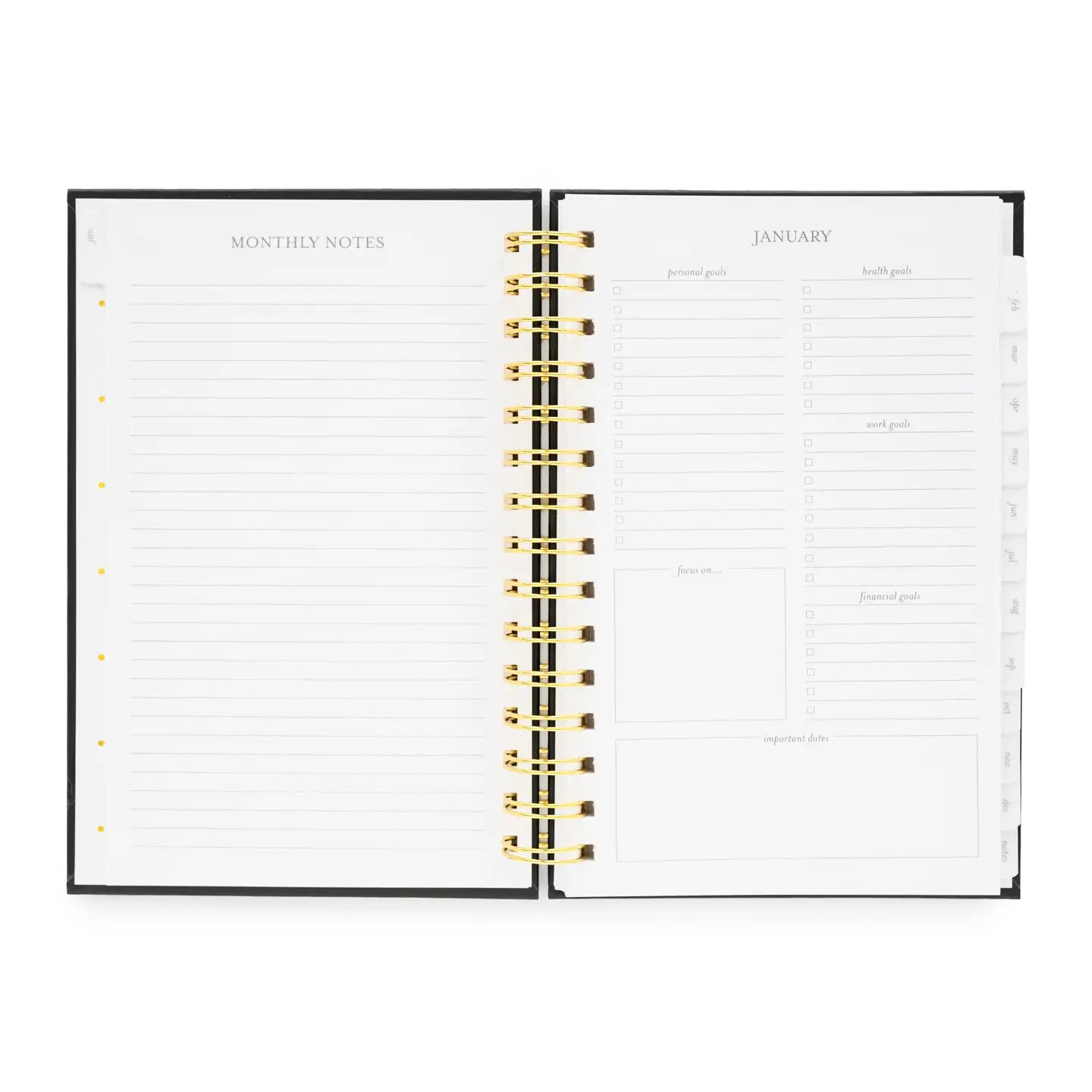 2025 Black Small Spiral Planner