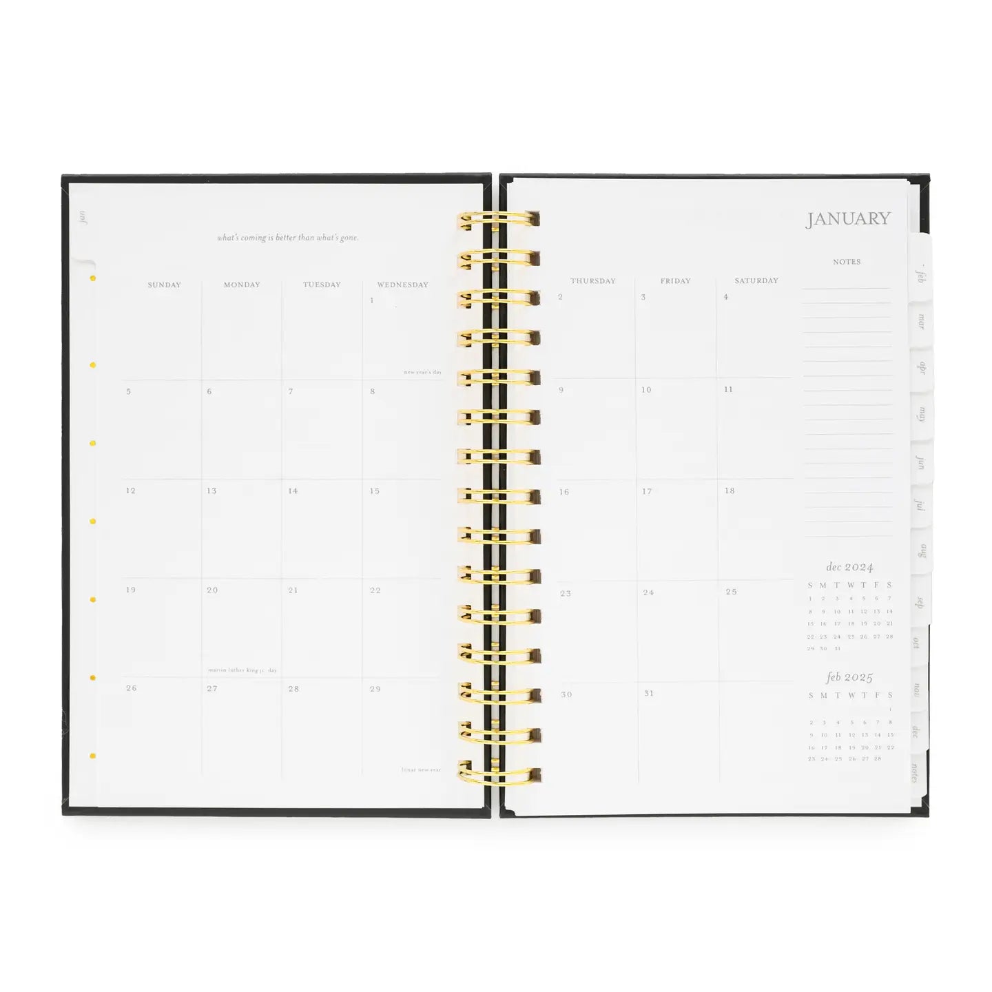 2025 Black Small Spiral Planner