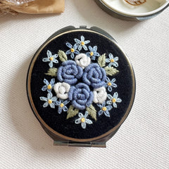 Blue Roses Embroidered Jewelry Box