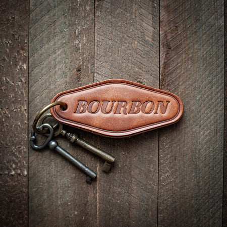 Bourbon Leather Keychain