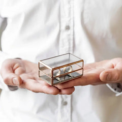 Elegant Glass Wedding Ring Box