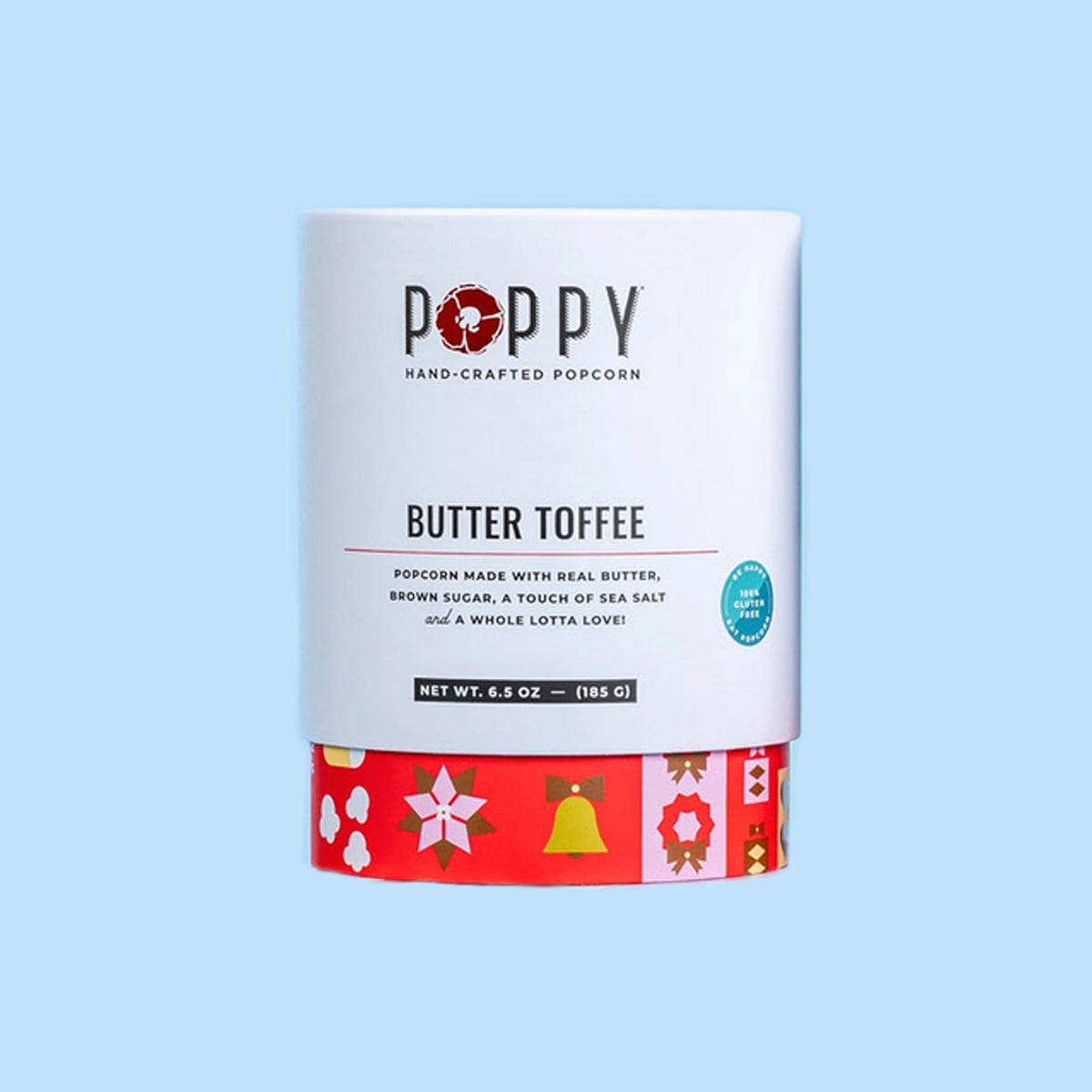 Holiday Popcorn Cylinder - Butter Toffee