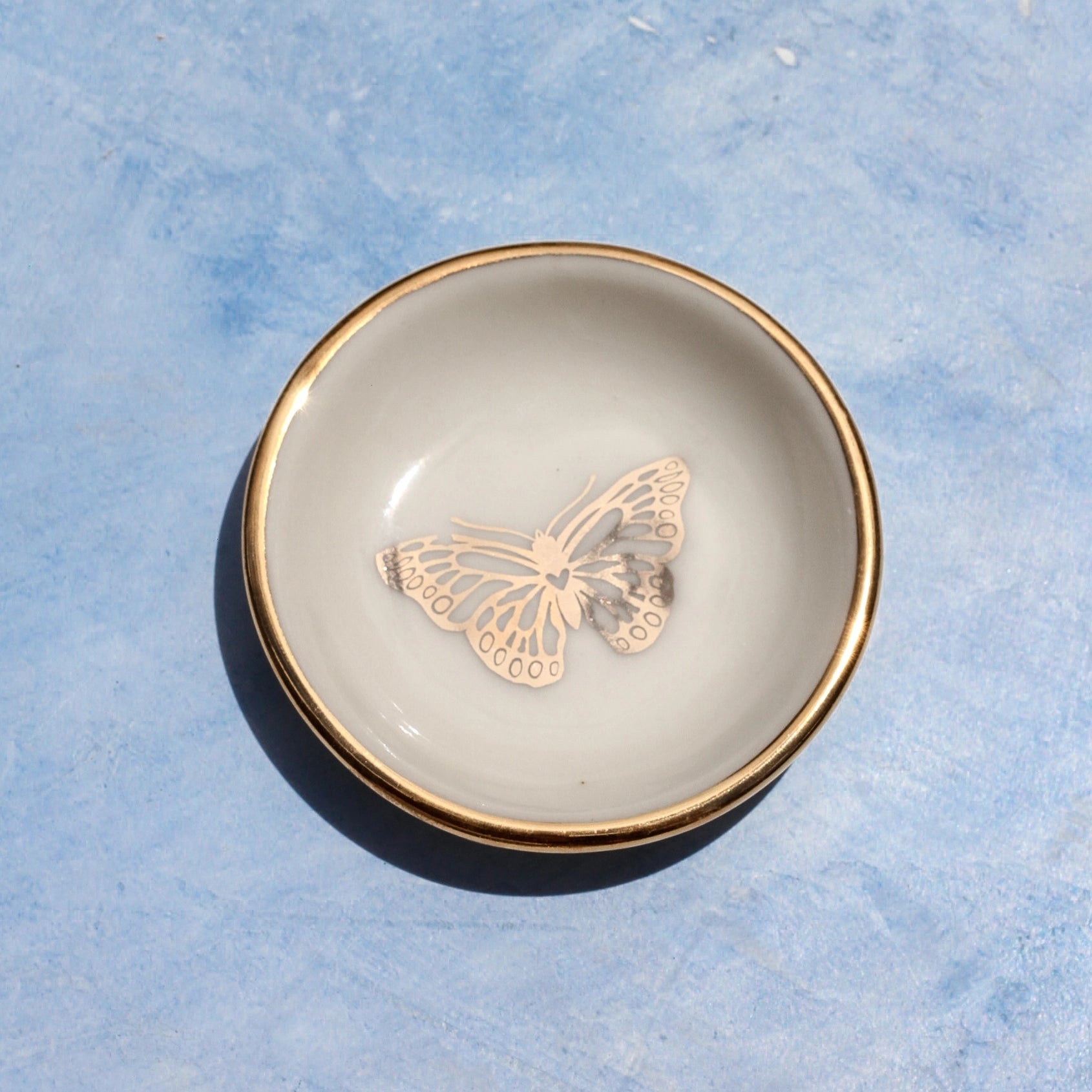 Gold Butterfly Ring Dish