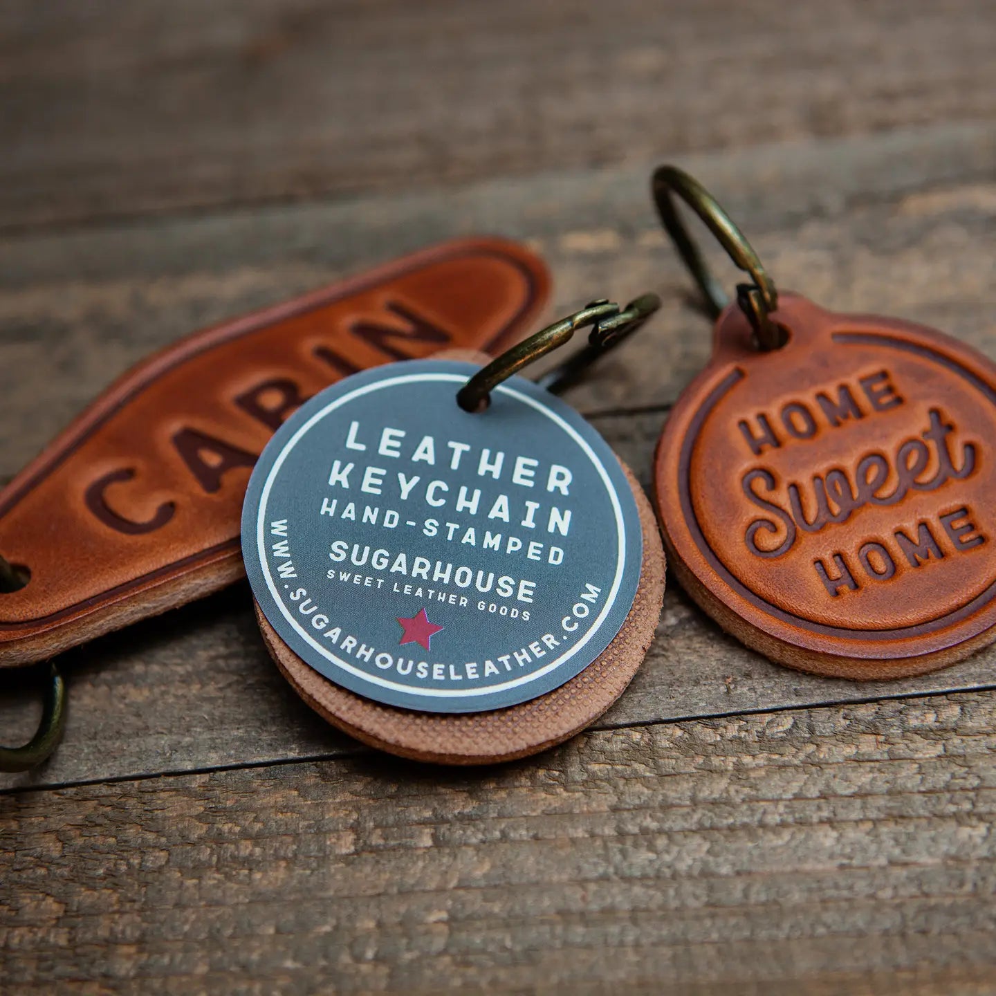 Home Sweet Home Leather Keychain