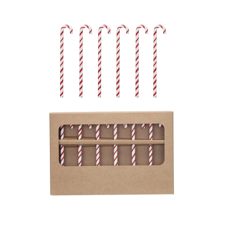 Candy Cane Glass Stir Sticks