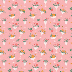 Cheers Floral Cocktails Gift Wrap Sheet