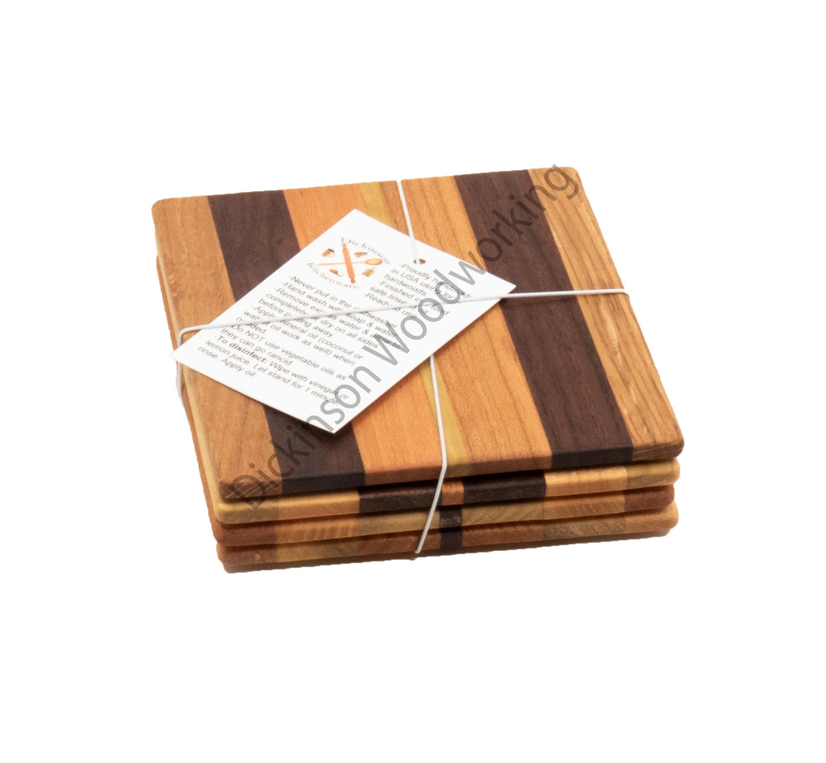 Wood Patterned Coasters - Set of 4