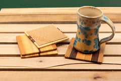 Wood Patterned Coasters - Set of 4
