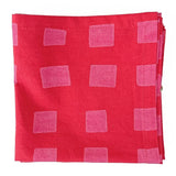 Cotton Cocktail Napkins - Red/Fucia Blocks (Set of 4)