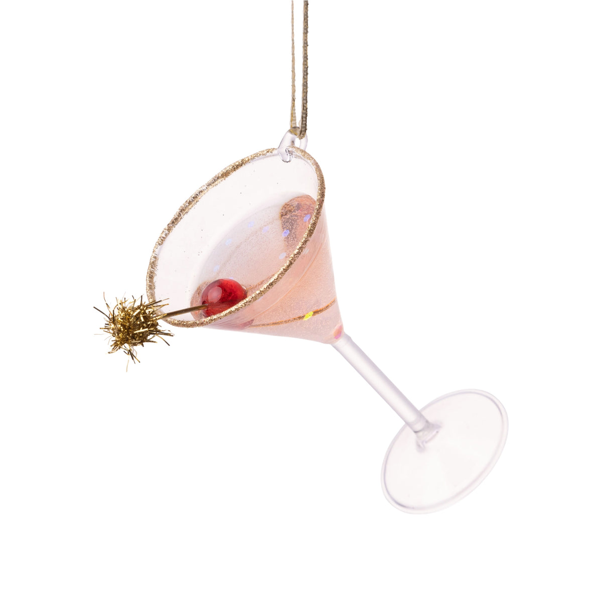 Pink Martini Glass Ornament