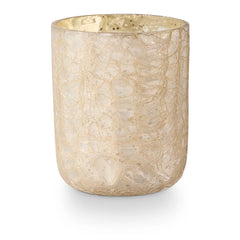 Winter White Crackle Glass Candle