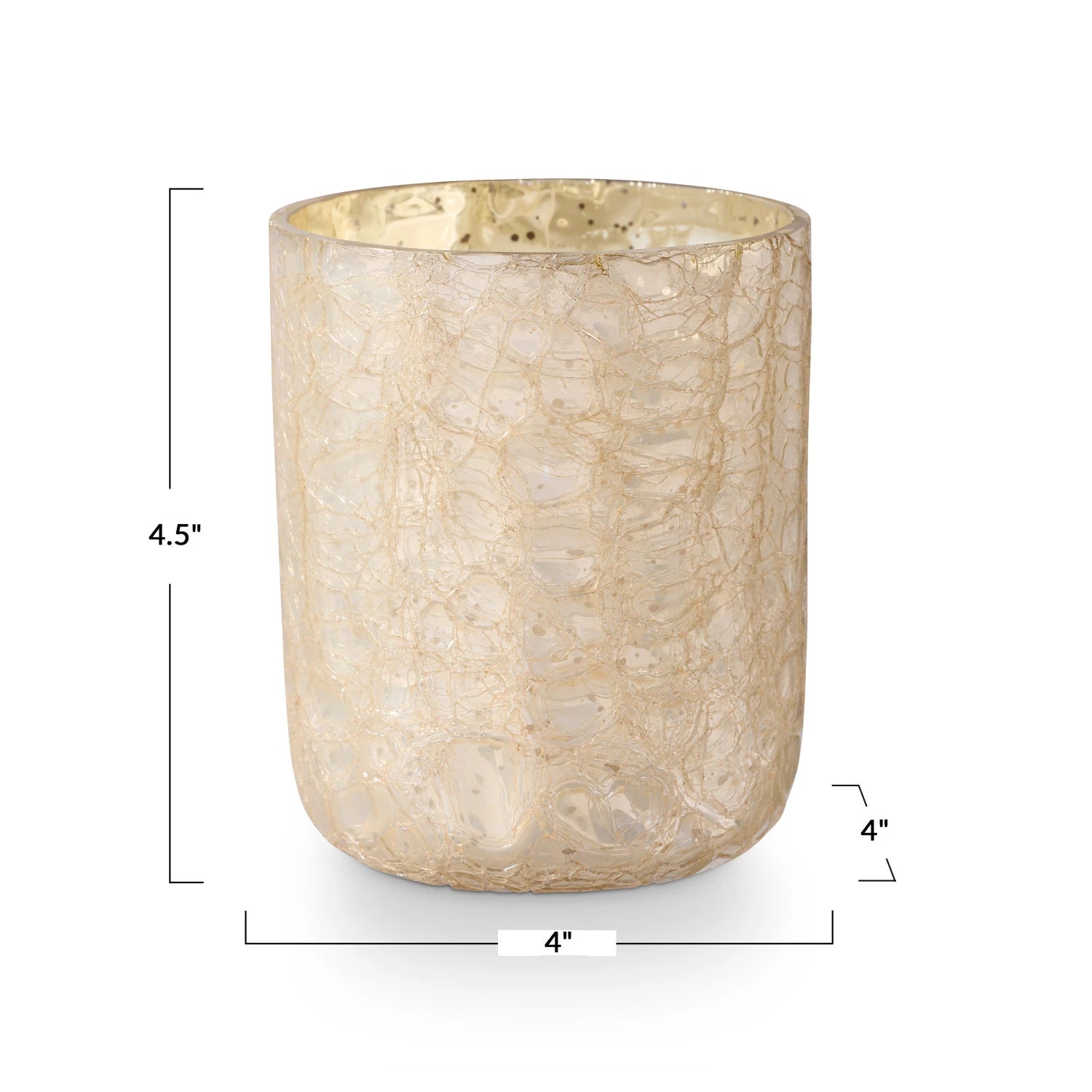 Winter White Crackle Glass Candle