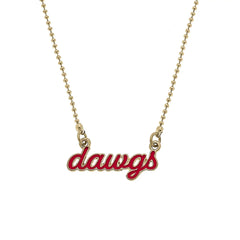 Georgia Bulldogs Red Enamel Script Necklace